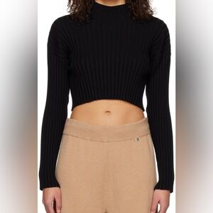 Wolford Black Ribbed Crop Top